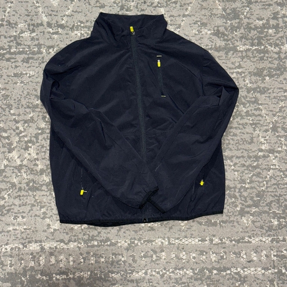 Mono B Men's Black Windbreaker with Yellow Zippers - Picture 3 of 4